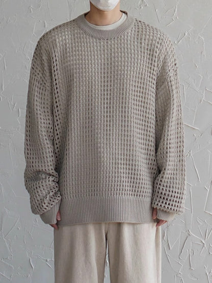 Mesh Oversize Knit Sweater WN6750