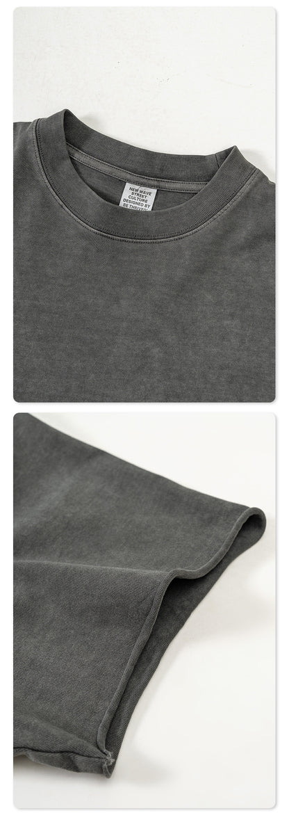 Washed Heavyweight Short Sleeve T-Shirt & Short Sweatpants Setup WN6167