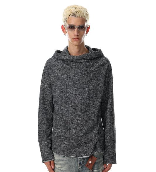 Textured Cowl Neck Hoodie WN28108