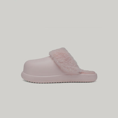 Fake Fur Panel Platform Slip-On Mules WN23455