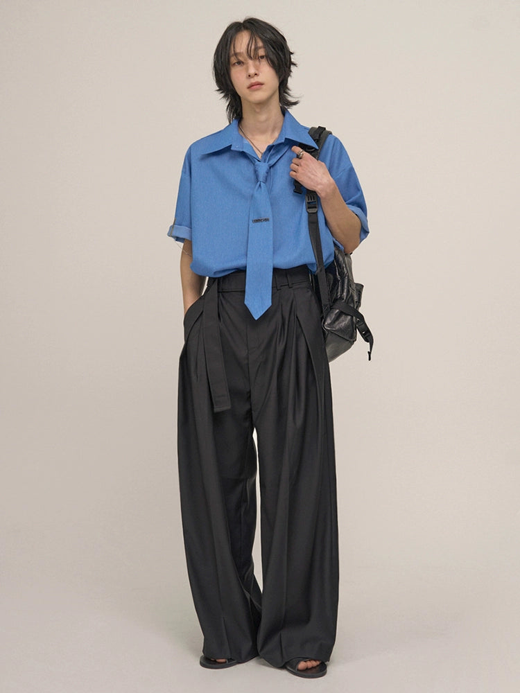 Draped Straight Wide Leg Trousers WN20311