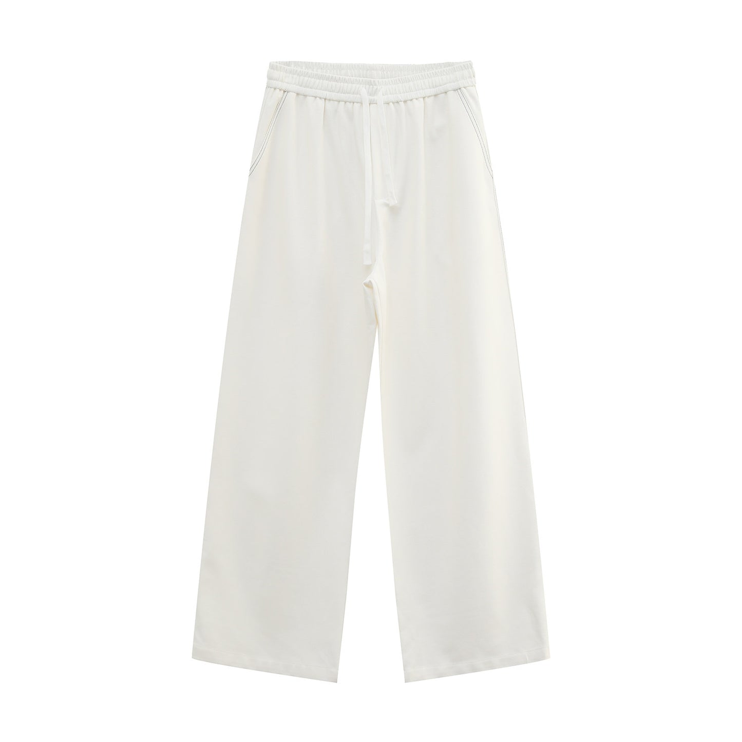 Contrast Stitch Short Sleeve Shirt & Wide Leg Trousers Setup WN24871