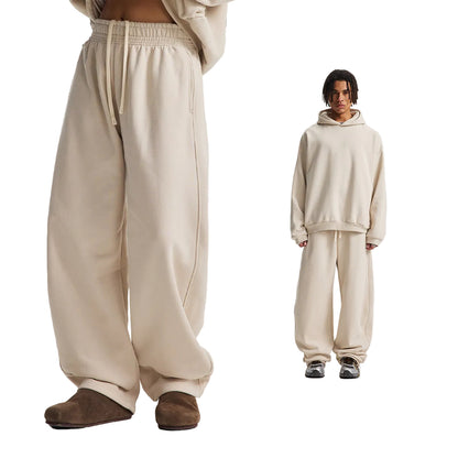 Fleece Lining Oversize Hoodie & Wide Leg Sweatpants Setup WN23113