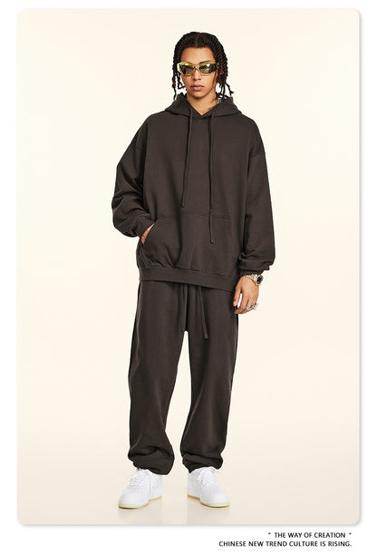 Oversize Heavyweight Pullover Hoodie & Zipper Hoodie & Sweatshirt & Pants Setup WN9930