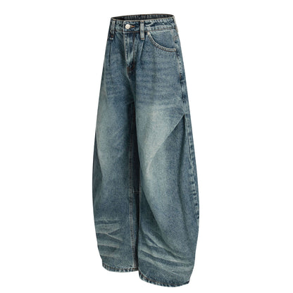 Washed Barrel Wide Leg Denim Jeans WN26108