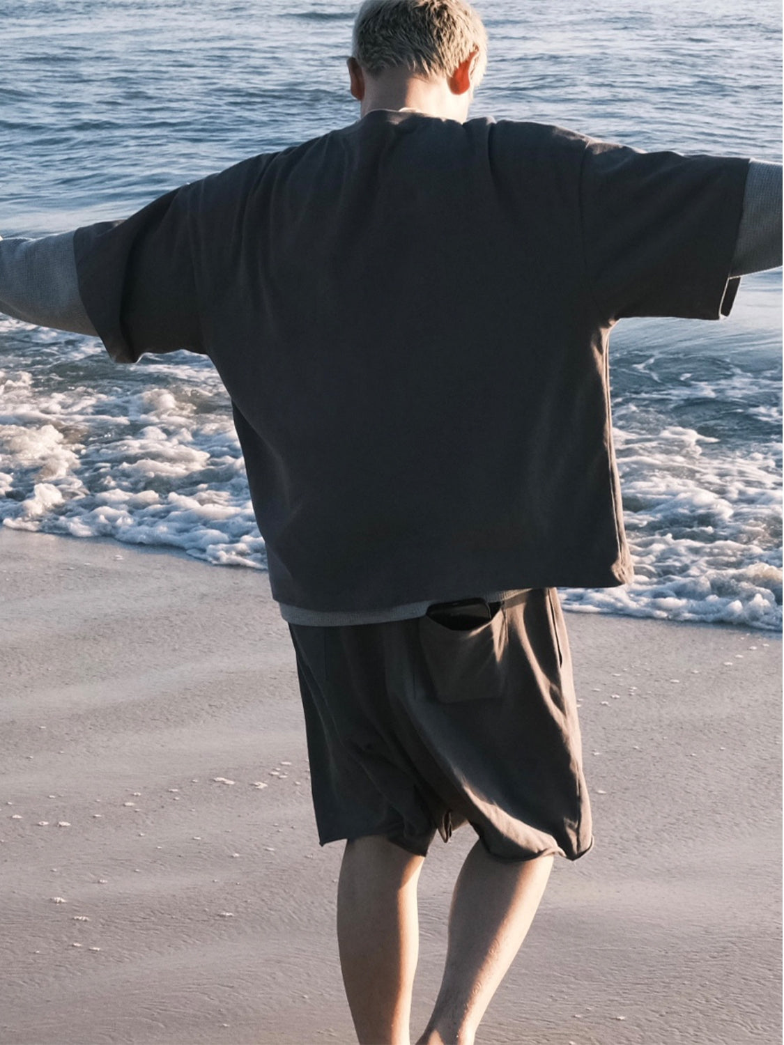 Comfortable Oversize Short Sleeve T-Shirt & Wide Leg Half Pants Setup WN15153