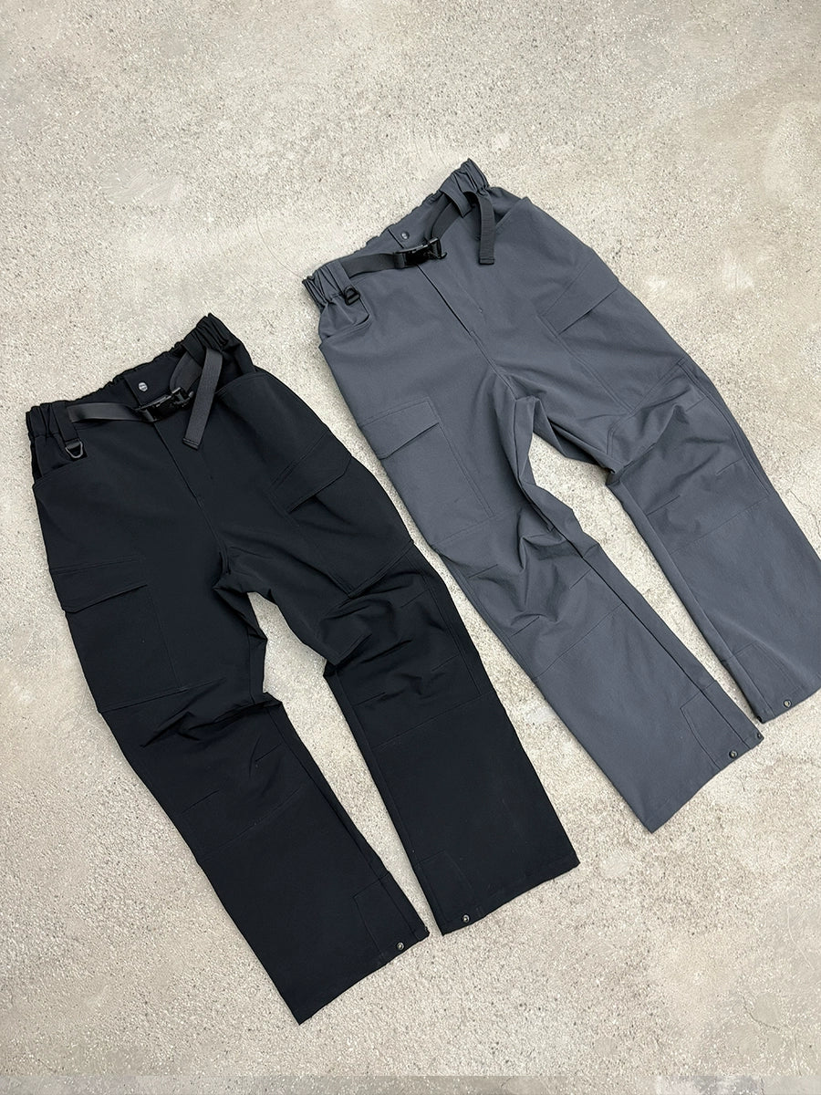 Cargo Design Buckle Flare Pants WN17641