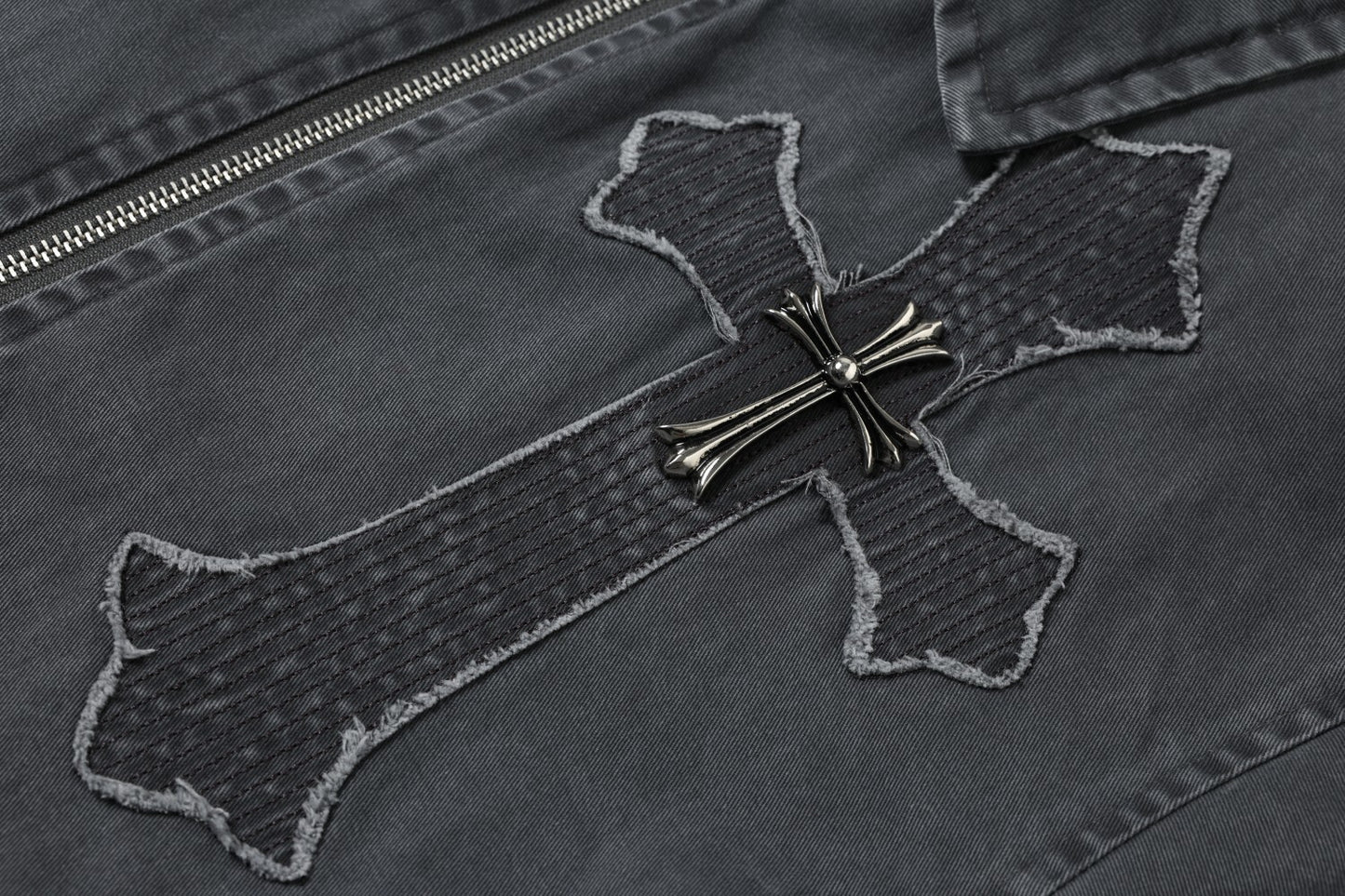 Cross Washed Workwear Zipper Jacket WN23035