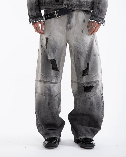 Pearl Damage Washed Denim Jacket & Denim Jeans Setup WN20657