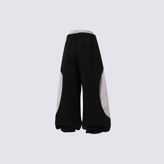 Contrast Panel Side-Stripe Wide Leg Sweatpants WN27912
