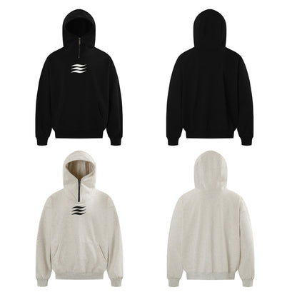 Suede Half-Zipper Pullover Hoodie WN11499