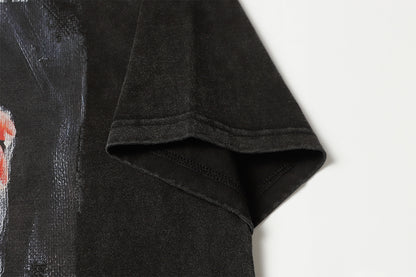 Oil Paint Washed Oversize Short Sleeve T-Shirt WN16129