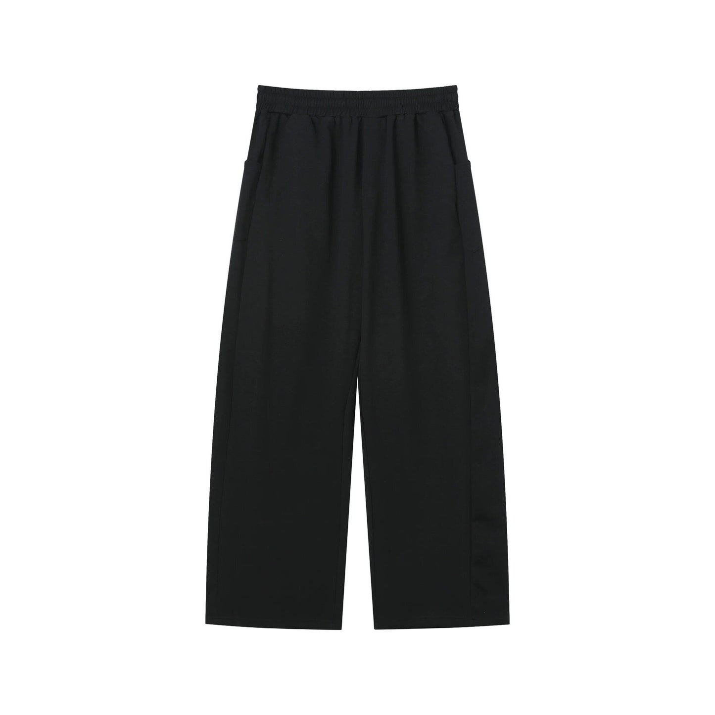 Standing-Collar Button Short Sleeve T-Shirt & Wide Leg Sweatpants Setup WN25022
