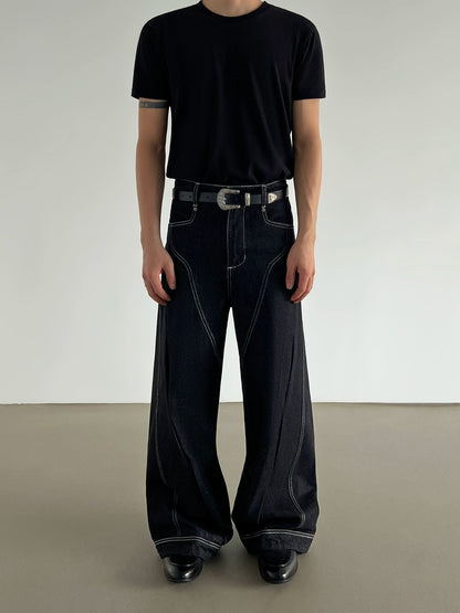 Deconstruction Curved Flare Denim Jeans WN21453