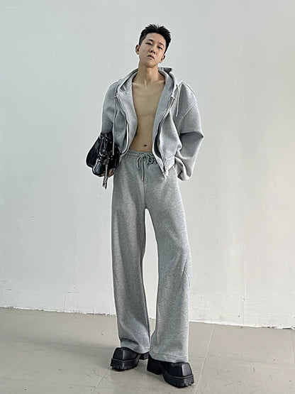 Double-Zipper Hoodie & Straight-Leg Sweat Pants Setup WN11661