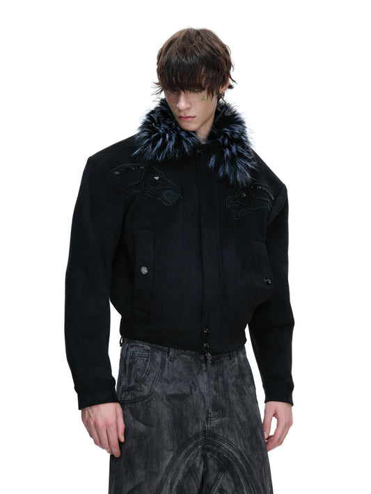 Vintage Suede Fake Fur Wide Jacket WN22660