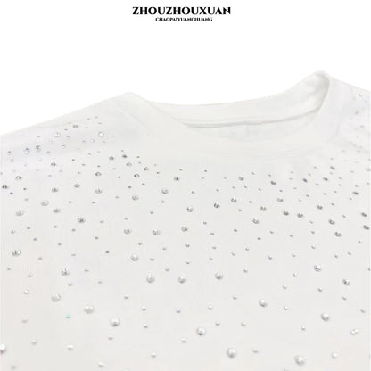 Rhinestone Starry Sky Long Sleeve T-Shirt WN20684