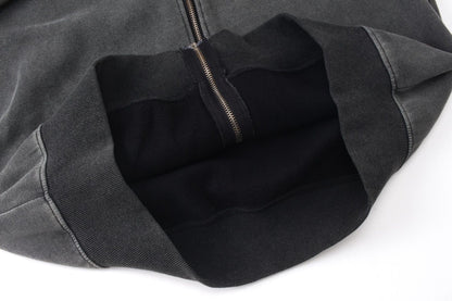 Washed Oversize Zipper Hoodie WN11358