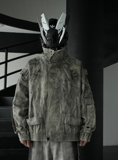 Oversize Stand Neck Multi-Pocket Jacket WN27910