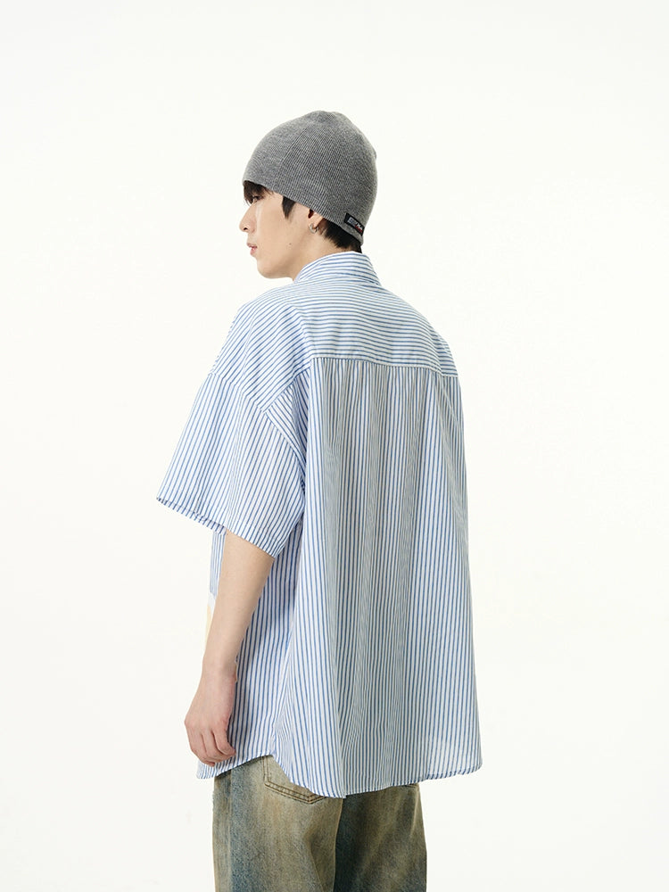 Oversize Pigeon Print Short Sleeve Shirt WN7619