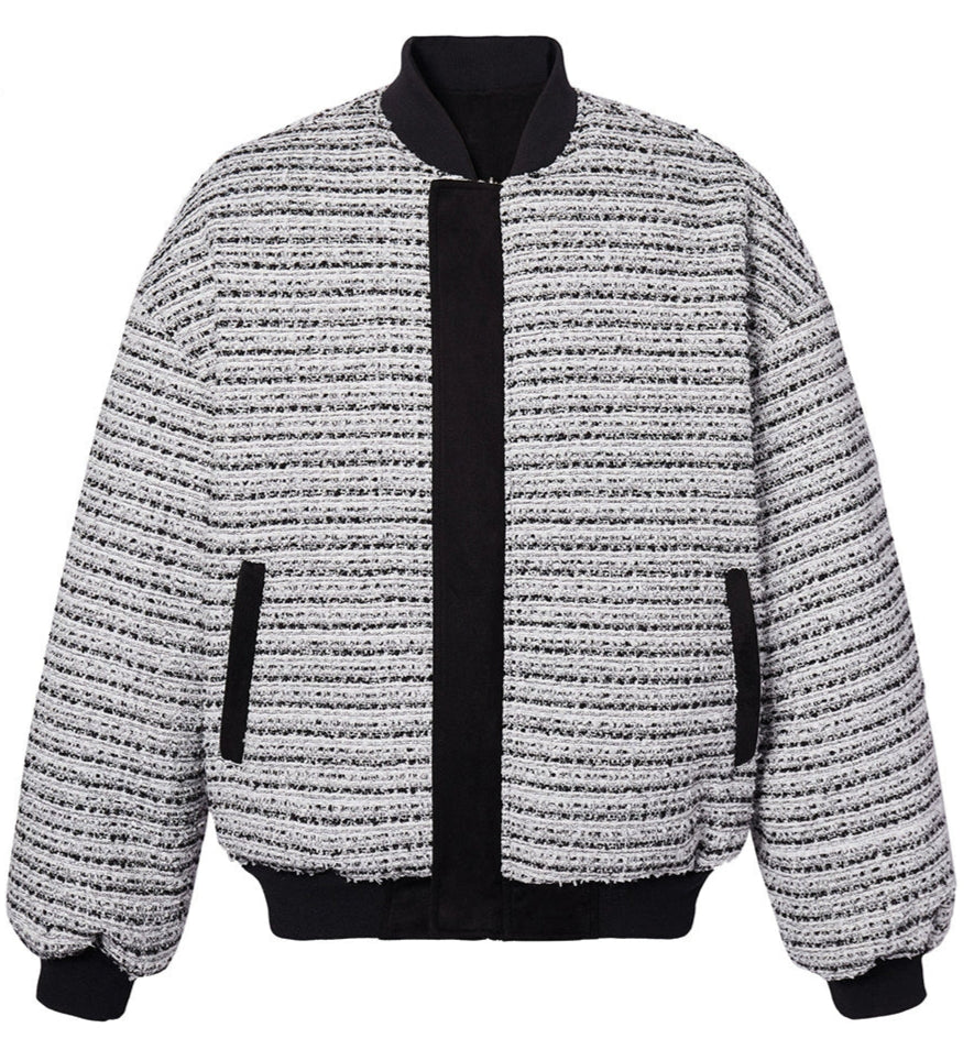 Reversible Suede Tweed Zipper Jacket WN17815