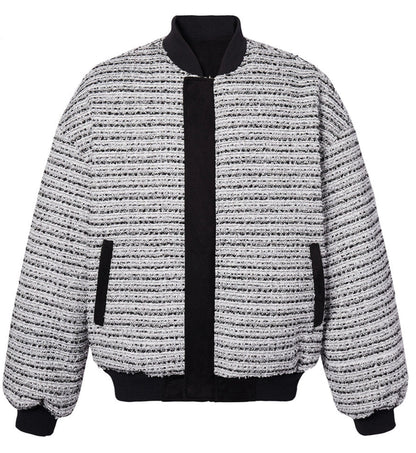 Reversible Suede Tweed Zipper Jacket WN17815