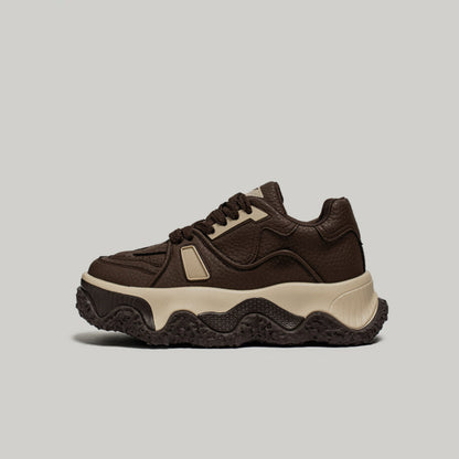 Textured Panel Chunky Lace-Up Sneakers WN23460