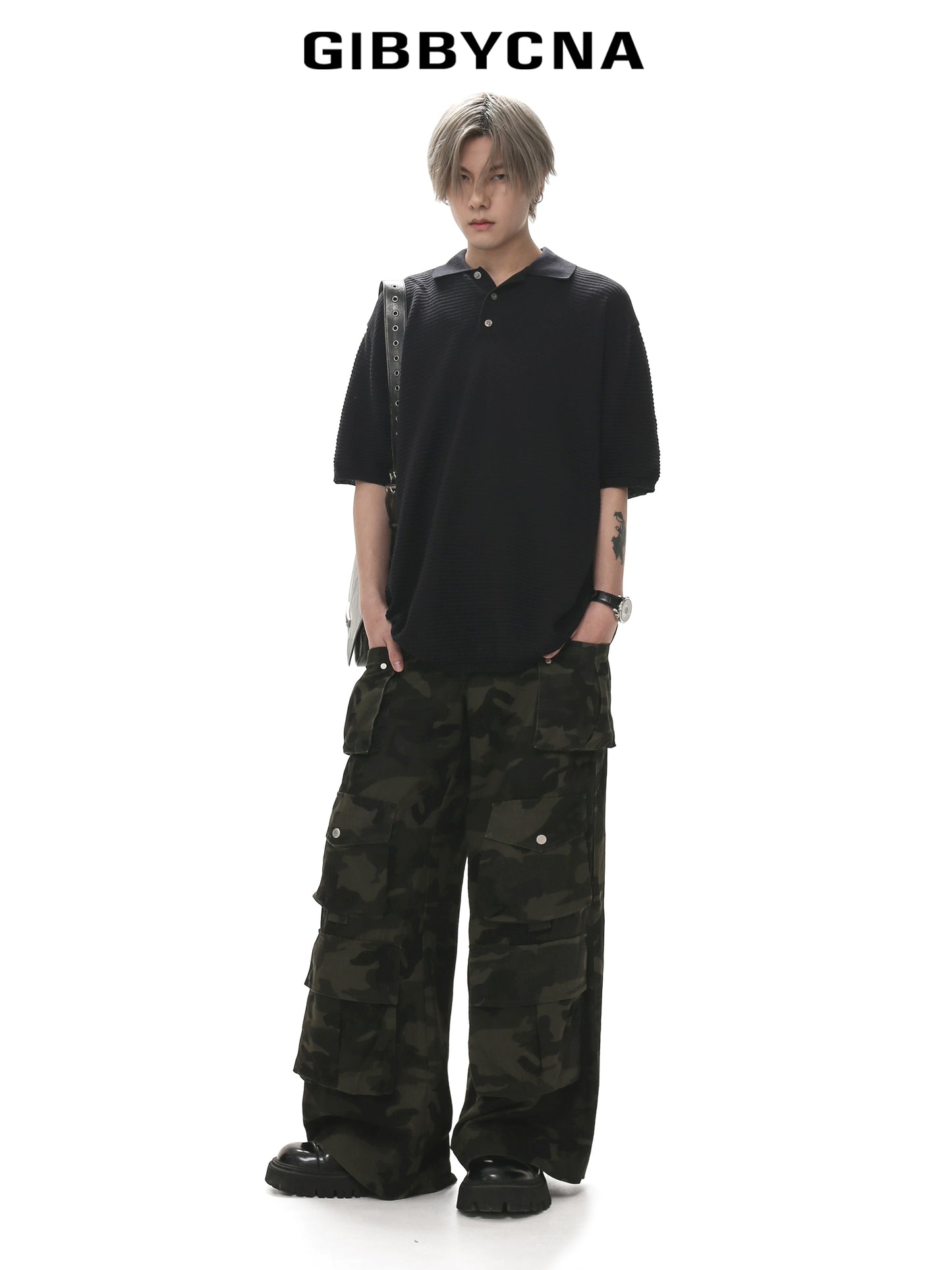 Wide-Leg Straight Multi Pocket Camouflage Cargo Pants WN7975