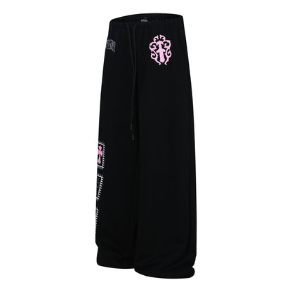 Graphic Print Wide Leg Sweatpants WN25937