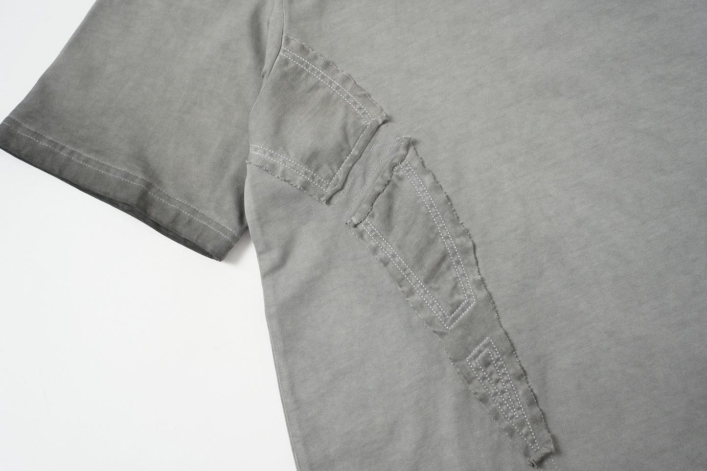 Utility Patchwork Washed Damage Short Sleeve T-Shirt WN25676