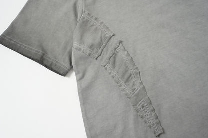 Utility Patchwork Washed Damage Short Sleeve T-Shirt WN25676