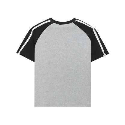 Anime Color Block Raglan Sleeve Short Sleeve T-Shirt WN26865