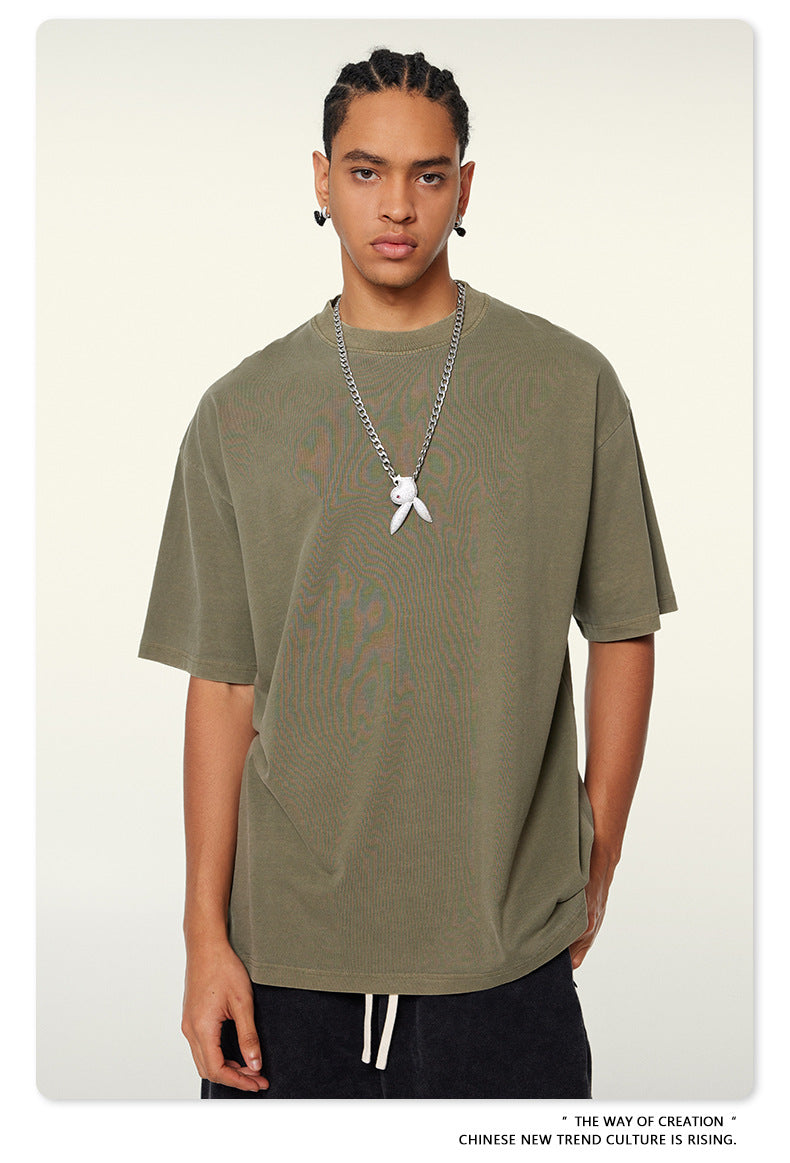 Washed Oversize Short-sleeve T-shirt WN6457