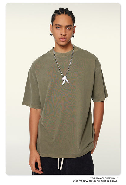 Washed Oversize Short-sleeve T-shirt WN6457