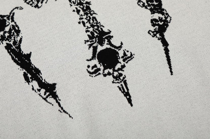 Cross Skull Graphic Short Sleeve Knit T-shirt WN25529