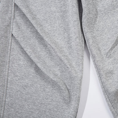 Sporty Curved Pleats Wide Leg Sweatpants WN25695