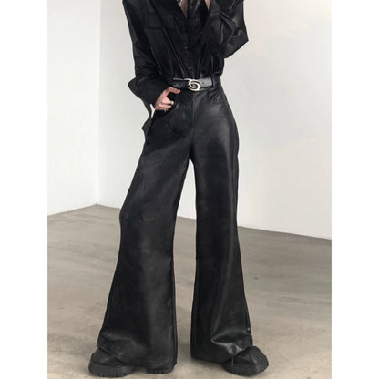 Flare PU Leather Pants WN9163