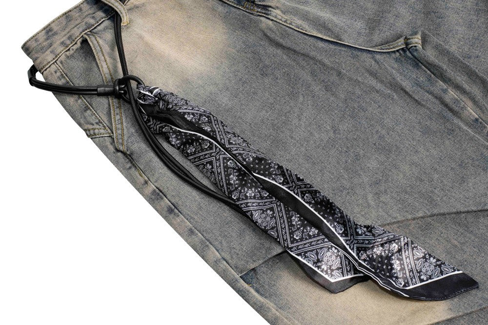 Spray Paint Gradient Wide Leg Denim Jeans WN28063