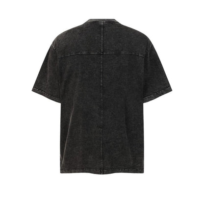 Heavyweight Washed Metal Stud Deconstructed Short Sleeve T-Shirt WN27896