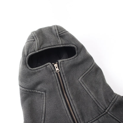 Washed Oversize Zipper Hoodie WN11358