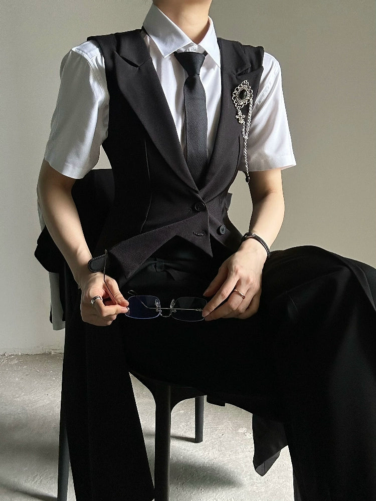 Plain Design Short Sleeve Shirt WN19660