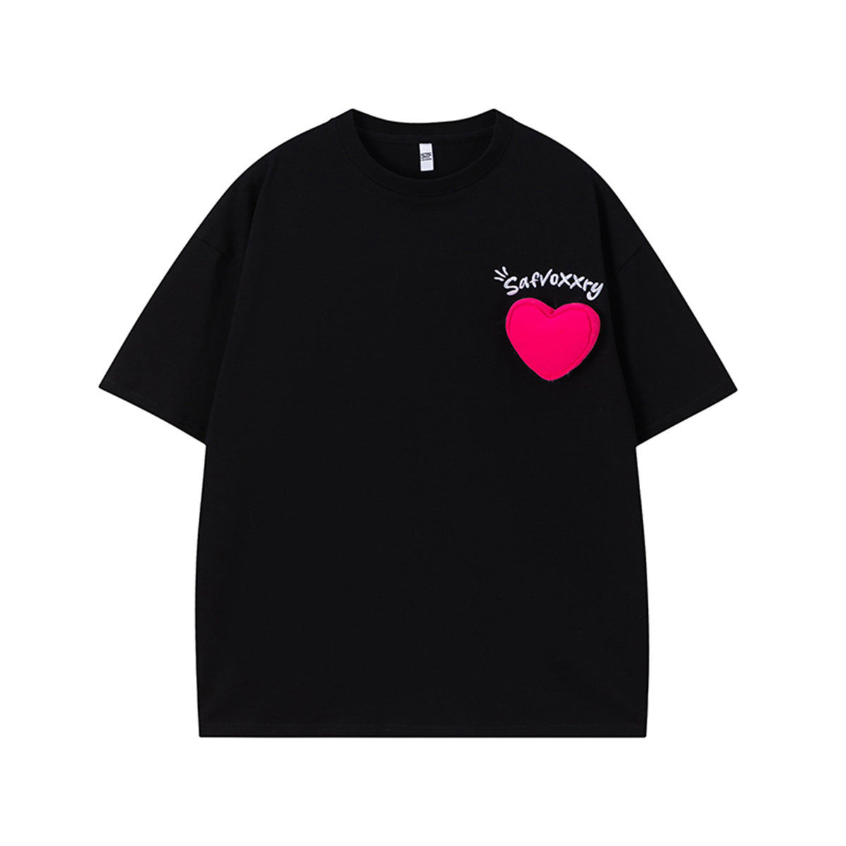 3D Heart Letter Embroidery Short Sleeve T-Shirt WN26923