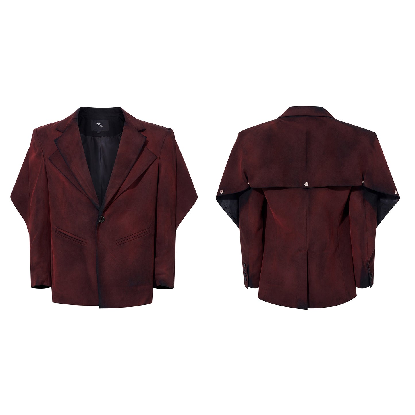 Fake Layered Suede Paint Tailored Jacket WN23260