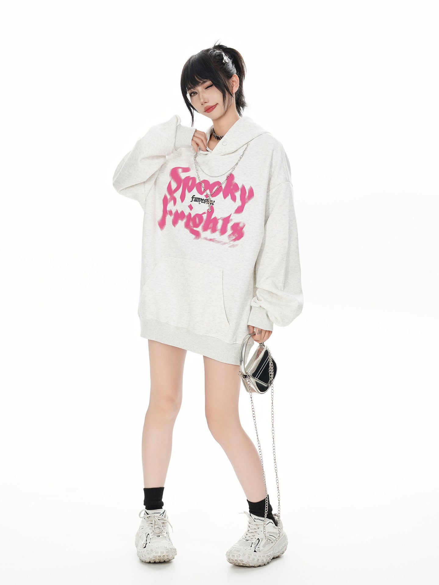 Letter Print Pullover Hoodie WN11208