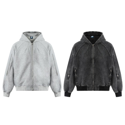 Oversize Simple Zipper Hoodie WN13103