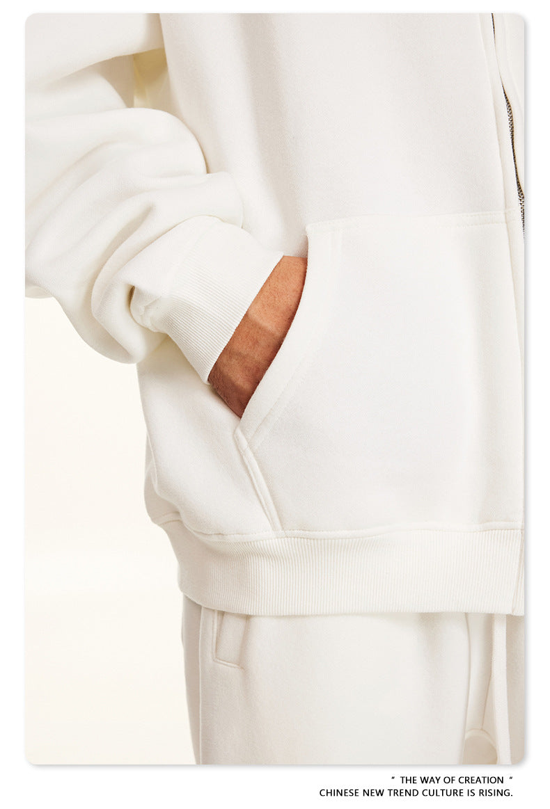 Fleece Lining Oversize Washed Zipper Hoodie WN9943