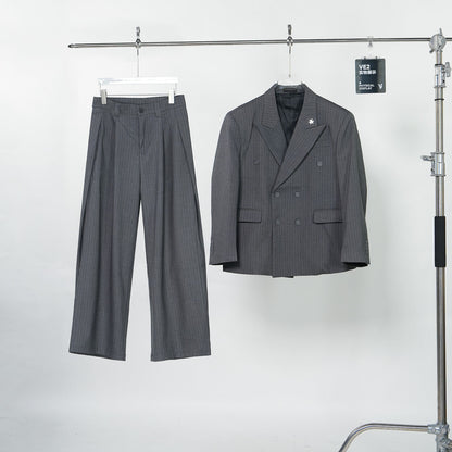 Stripe Tailored Jacket & Stripe Wide Leg Trousers Setup WN24295