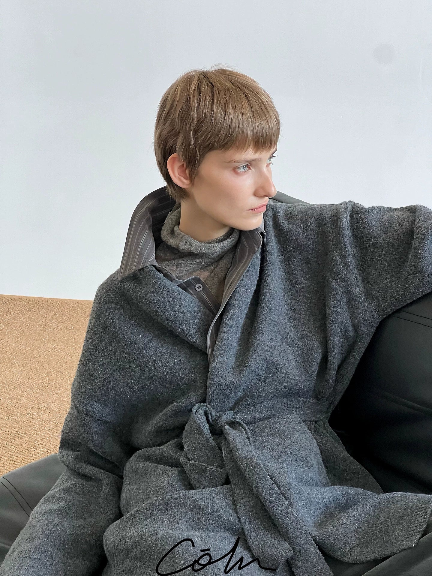 Belted Knit Plain Cardigan WN21508