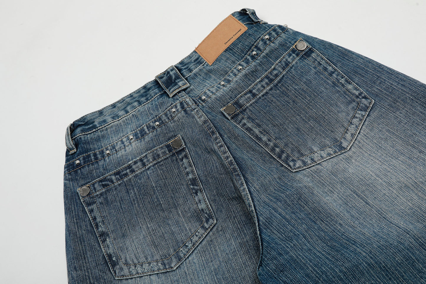 Washed Wide Leg Denim Jeans WN15513