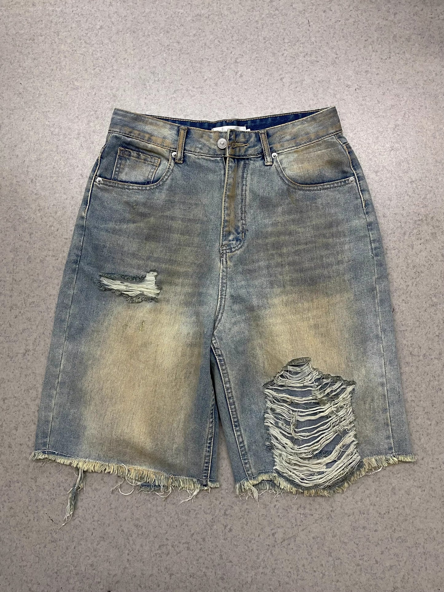 Damage Short Denim Jeans WN7995